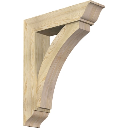 Ekena Millwork Thorton Traditional Rough Sawn Bracket w/ Offset Brace, Douglas Fir, 8"W x 32"D x 40"H BKT0806X32X40THR01RDF